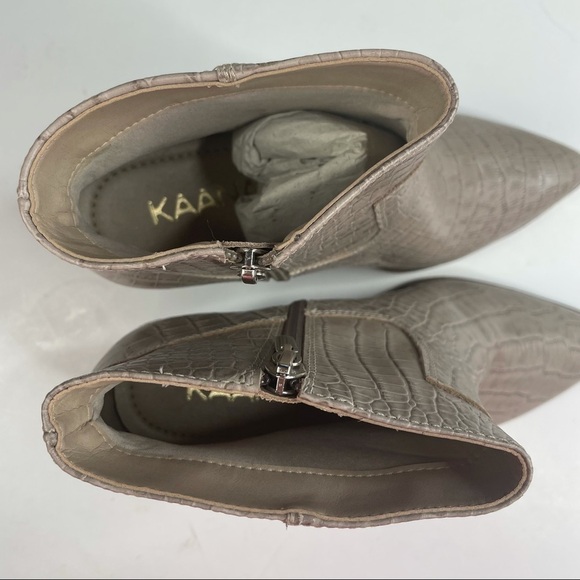 Kaanas Amarone Croc-Embossed Texan Booties Size 6 - Picture 5 of 8
